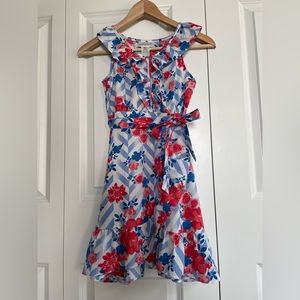 Emily West blue floral dress size 8